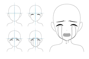 悲伤表情简单画法，适合新手学的画悲伤表情教程